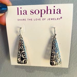 Lia Sophia Triangle filigree dangling earrings